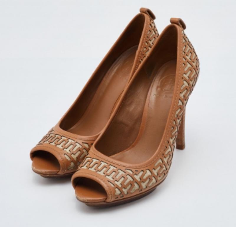 Tory Burch Bombas de tacón alto Regan de piel marrón tamaño 38 Marrón en venta