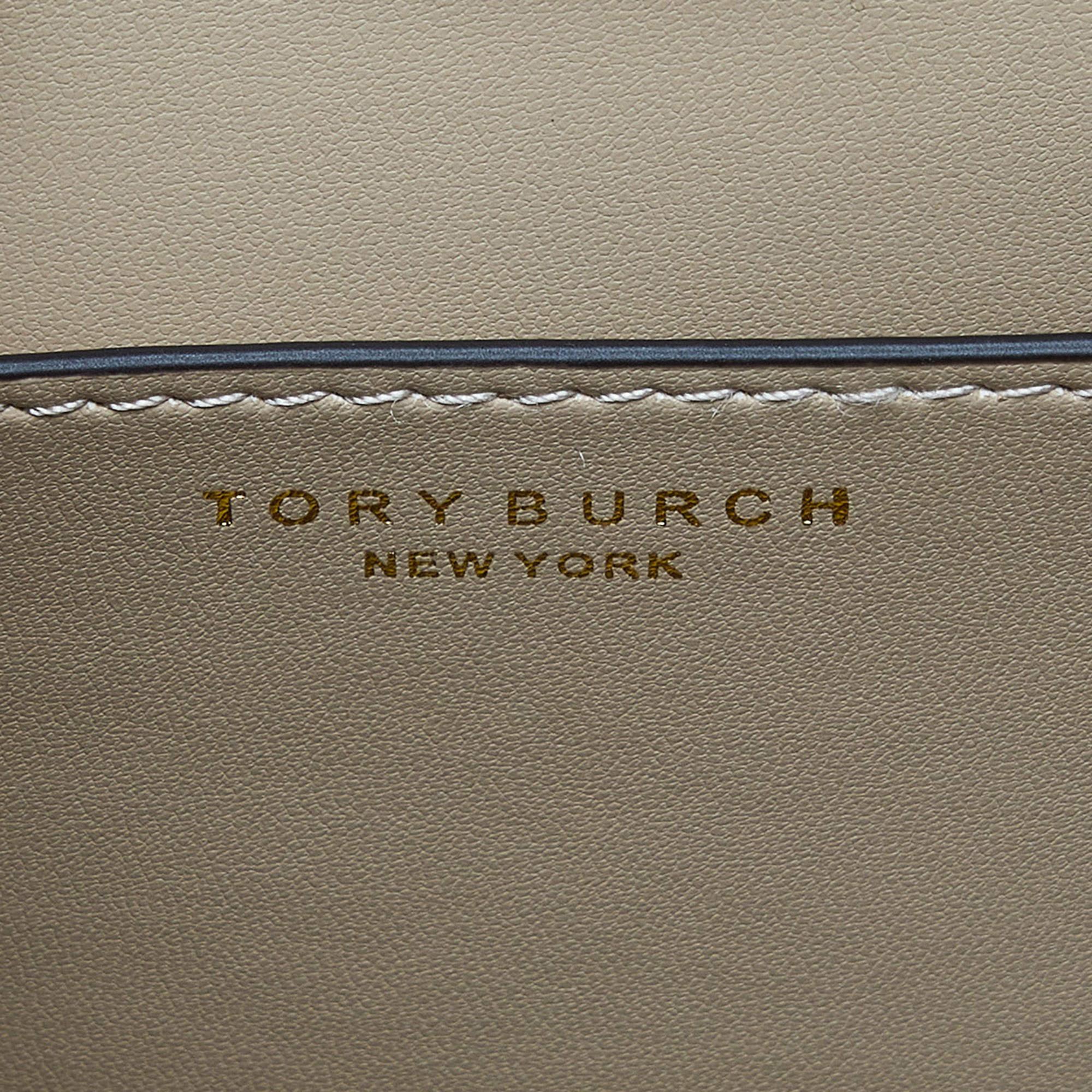 Tory Burch Brown Leather Small Lee Radziwill Top Handle Bag 4