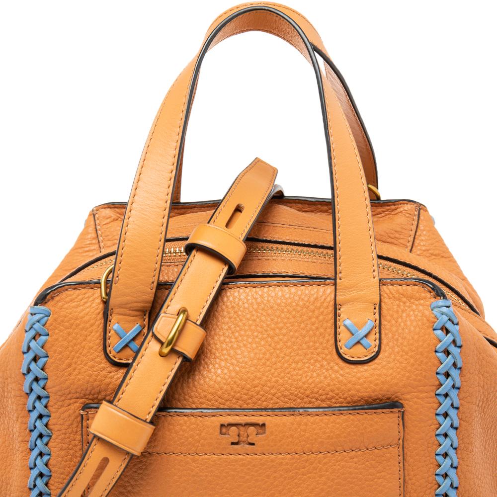 Tory Burch Brown Leather Whipstitched Satchel 3