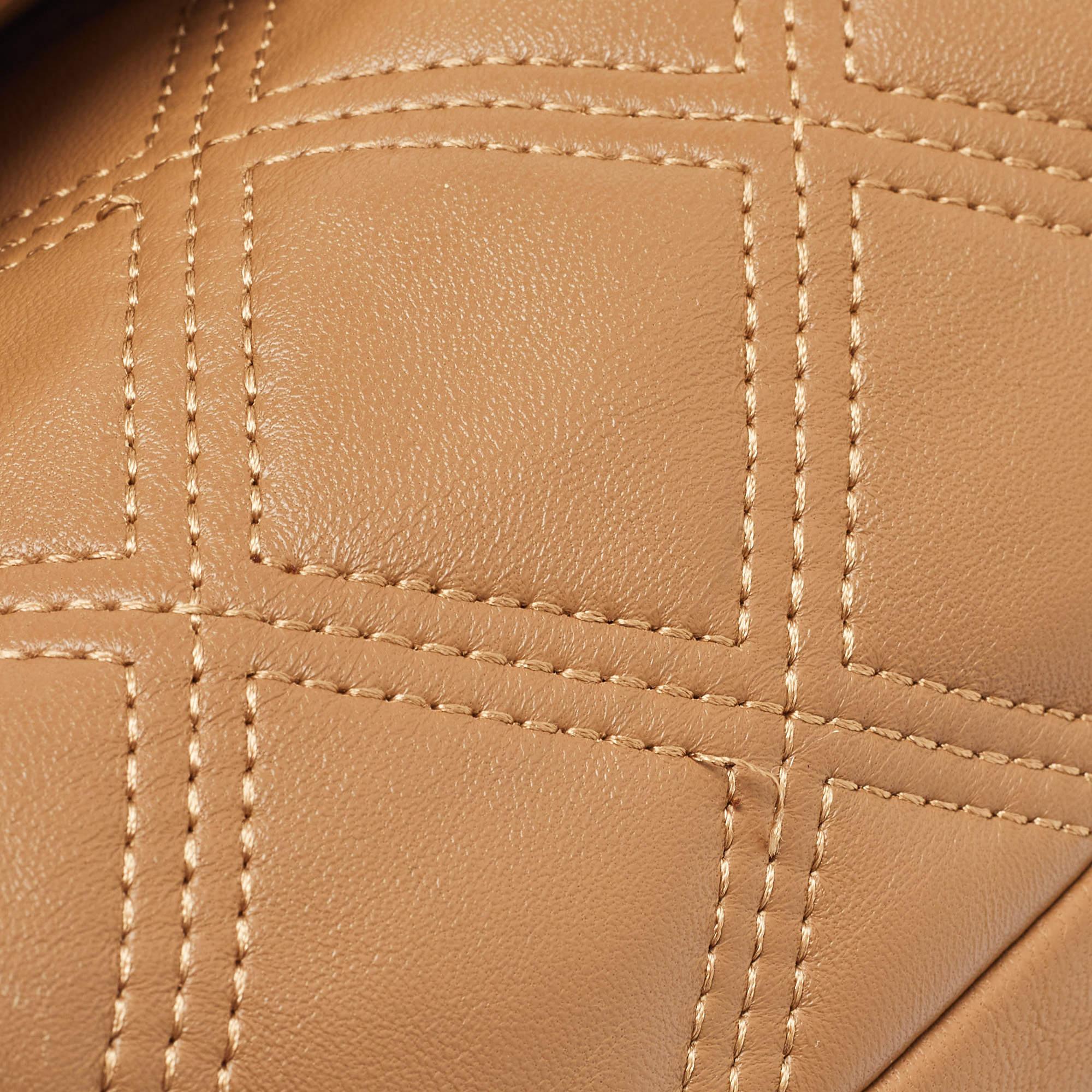 Tory Burch Brown Quilted Leather Fleming Shoulder Bag 3