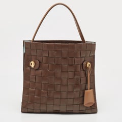 Tory Burch Brown Weave Leder Lee Radziwill Korb Top Handle Tasche