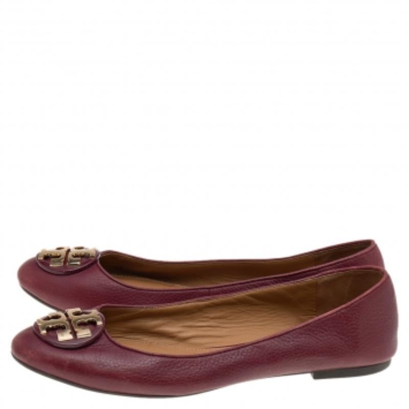 Donna Tory Burch Ballerine in pelle borgogna misura 39,5 in vendita