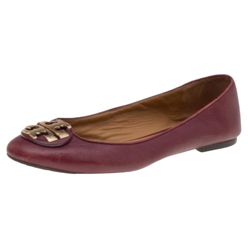 Tory Burch Ballerine in pelle borgogna misura 39,5 in vendita
