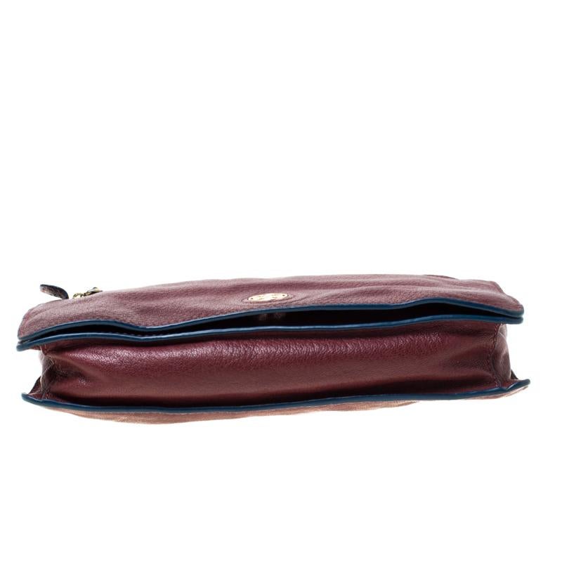 Tory Burch Burgundy Leather Flap Pocket Crossbody Bag 3