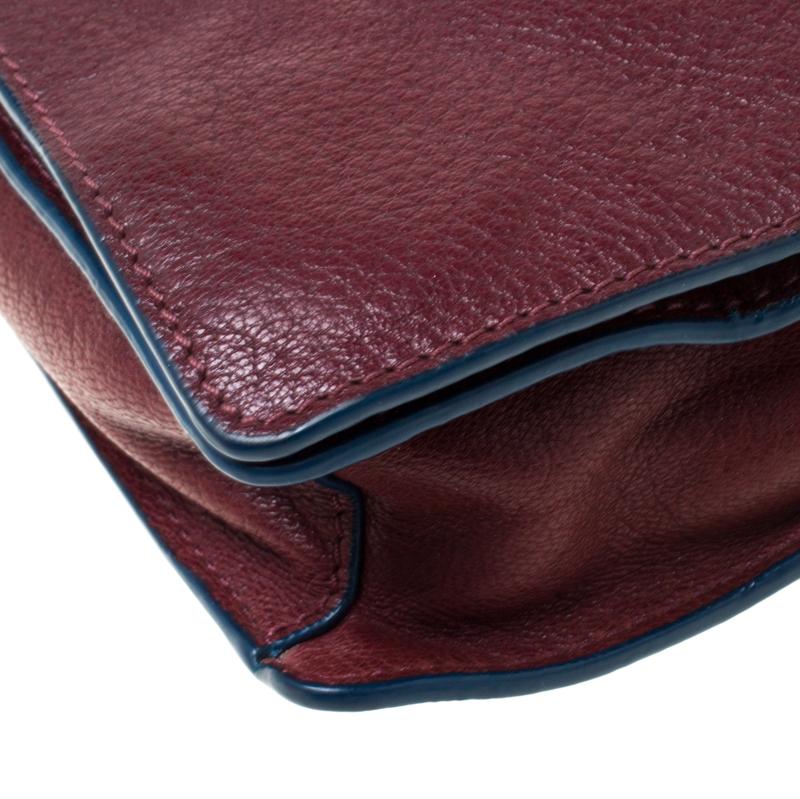 Tory Burch Burgundy Leather Flap Pocket Crossbody Bag 1