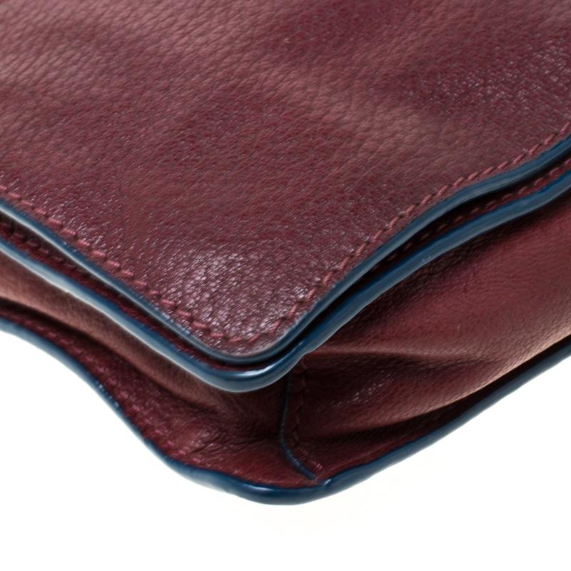 Tory Burch Burgundy Leather Flap Pocket Crossbody Bag 2