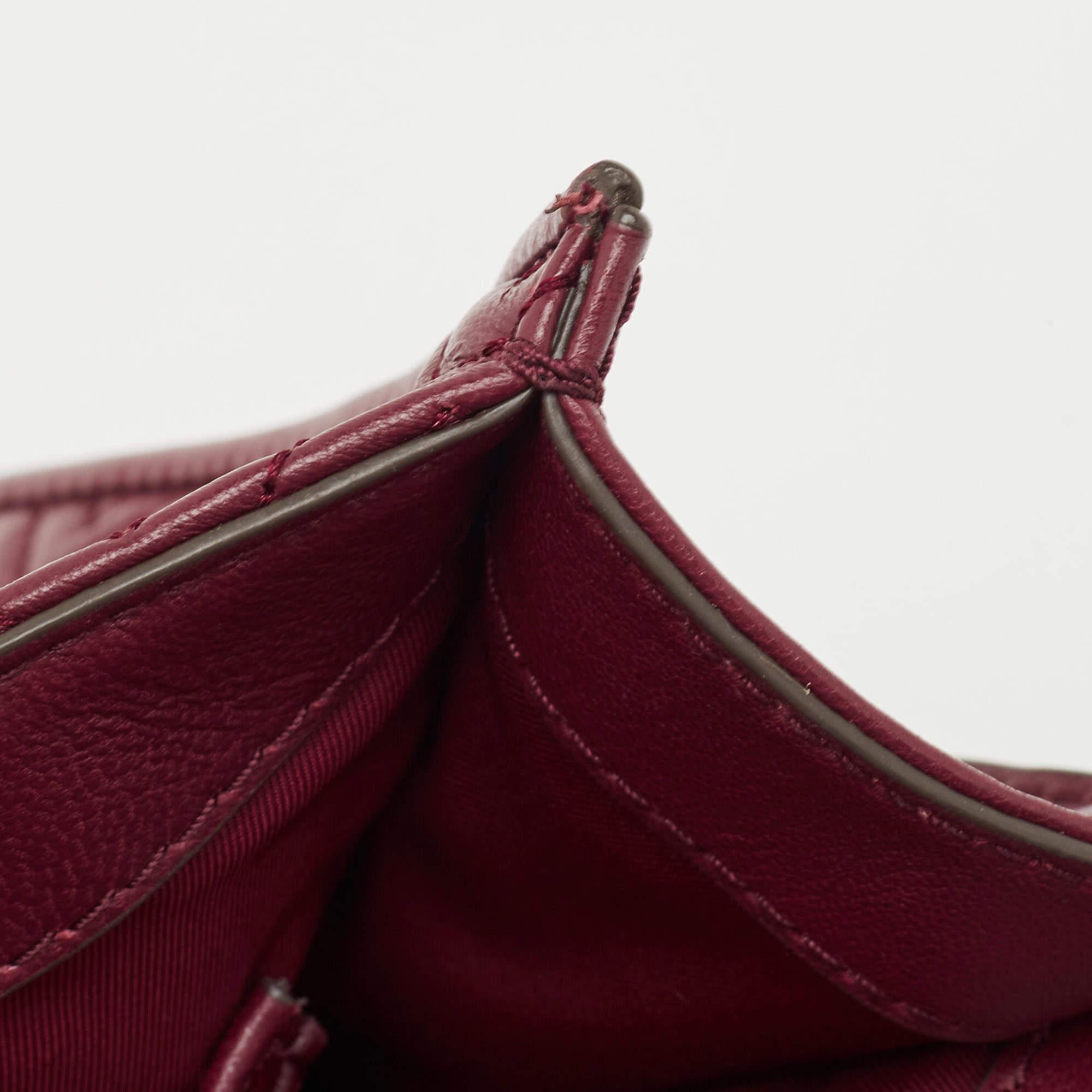 Tory Burch Burgundy Leather Fleming Crossbody Bag For Sale 6