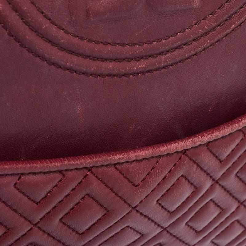Tory Burch Burgundy Leather Fleming Shoulder Bag 6