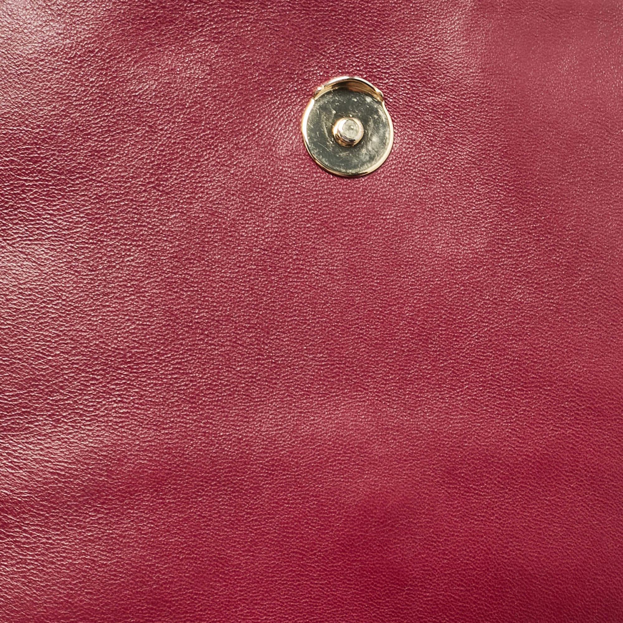 Tory Burch Burgundy Leather Fleming Shoulder Bag For Sale 4