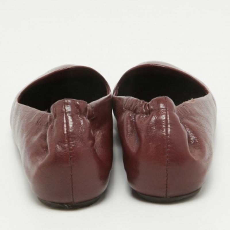 Tory Burch Ballerine Reva in pelle borgogna misura 38 in vendita 2