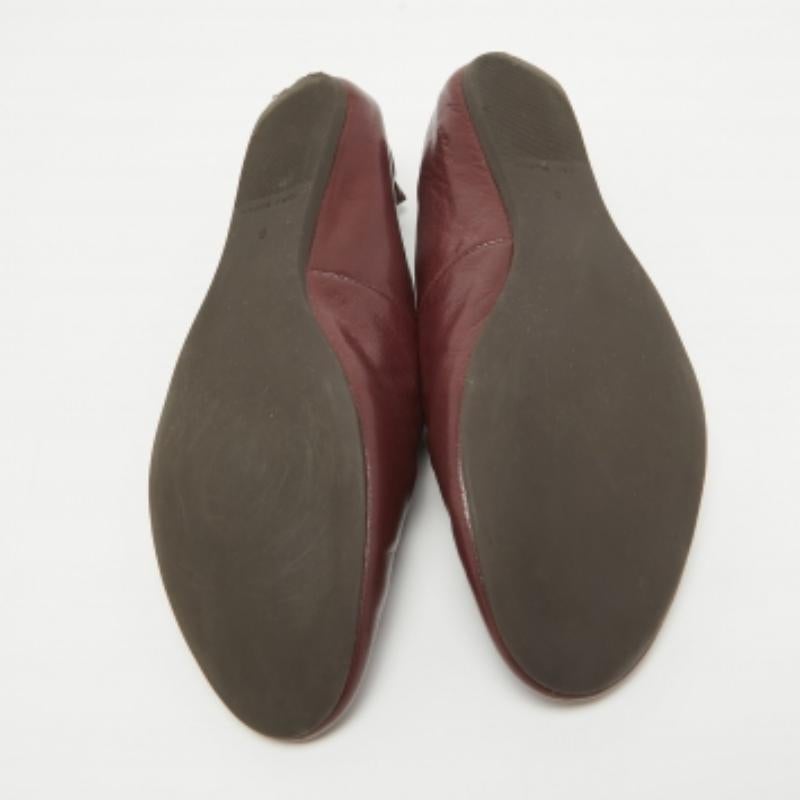 Tory Burch Ballerine Reva in pelle borgogna misura 38 in vendita 3