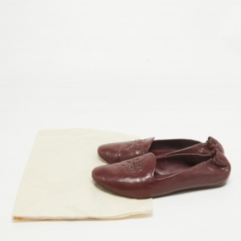 Tory Burch Ballerine Reva in pelle borgogna misura 38 in vendita 4