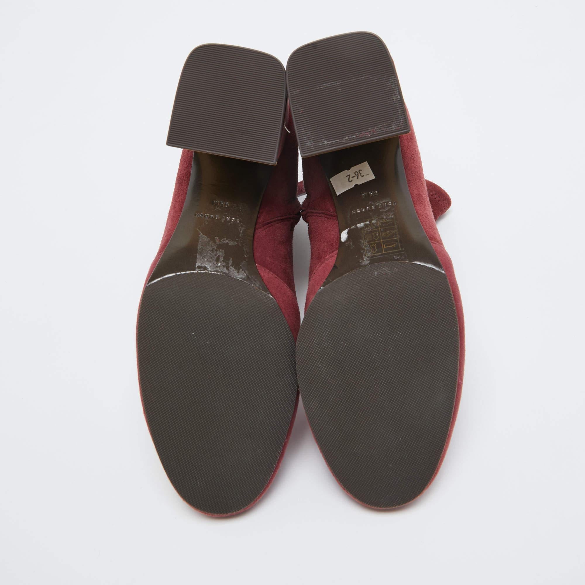 Tory Burch Burgundy Suede Zip Ankle Boots Size 36.5 For Sale 1
