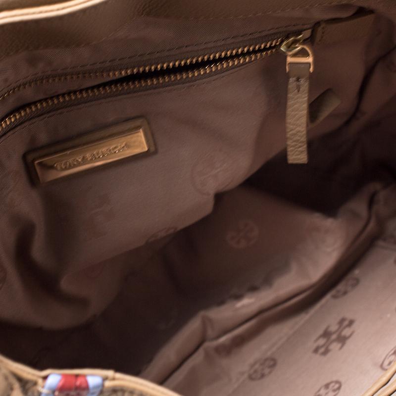 Tory Burch Camel Leather Flap Crossbody Bag For Sale 2