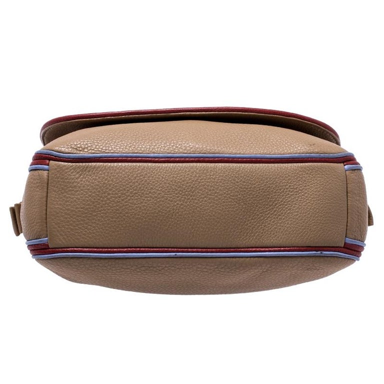 Tory Burch Camel Leather Flap Crossbody Bag For Sale at 1stDibs