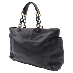 Borsa tote Tory Burch con tracolla a catena in pelle nera