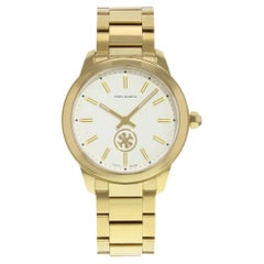 Tory Burch Collins Series Goldfarbene Stahlquarz-Damenuhr TB1200