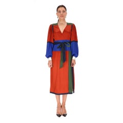 Tory Burch Colour-Block Seidenmischung Crepe Wickelkleid