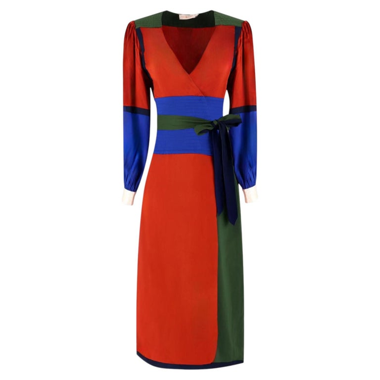 Tory Burch Colour-Block Silk Blend Crepe Wrap Dress For Sale at 1stDibs Tory Burch Colour-Block Silk Blend Crepe Wrap Dress For Sale at 1stDibs