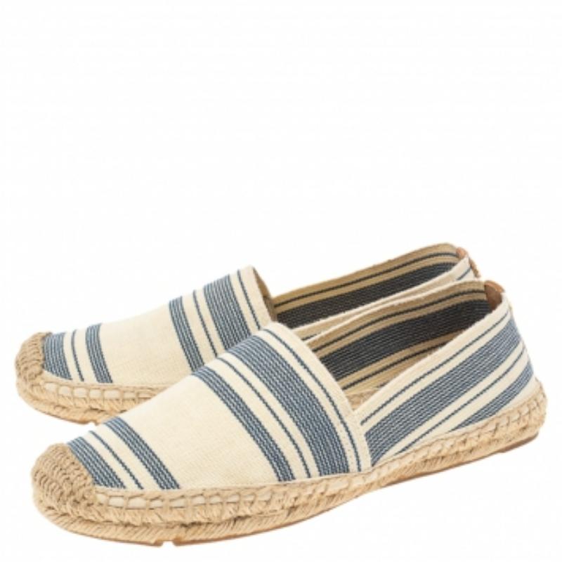 Tory Burch Espadrilles à rayures crème/bleu, taille 36,5 1