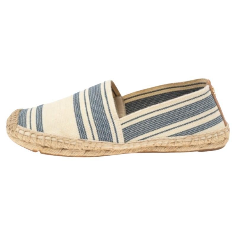 Tory Burch Espadrilles à rayures crème/bleu, taille 36,5