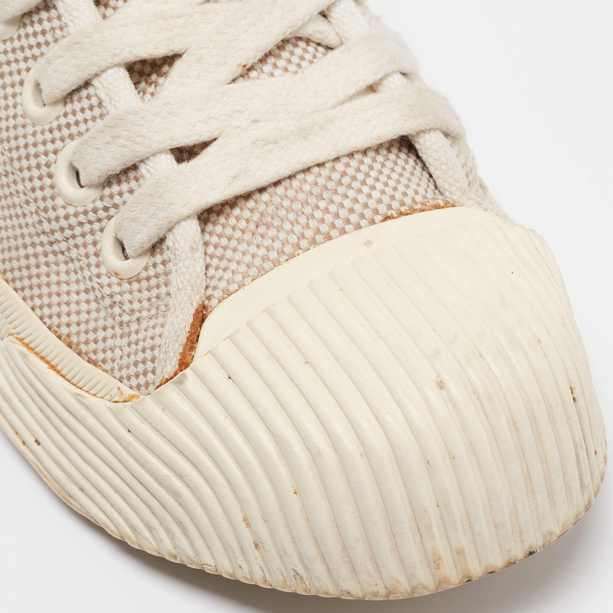 Tory Burch Creme Canvas Schnür-Turnschuhe mit Schnürung Größe 38 im Angebot 2