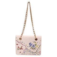 Tory Burch Cream Floral Umhängetasche