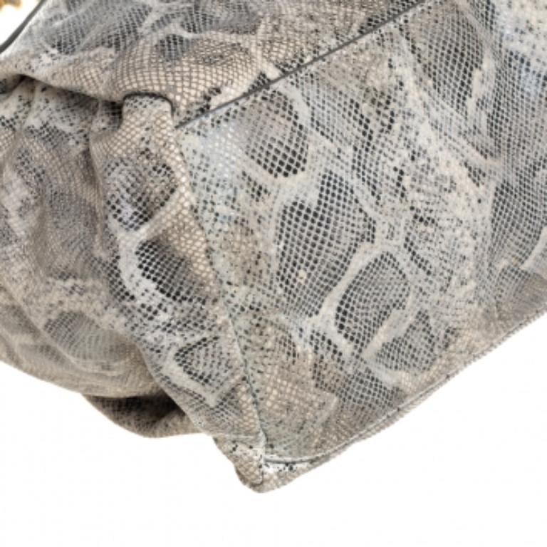 Tory Burch Cream Python Embossed Leather Simon Shoulder Bag For Sale 4