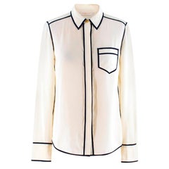 Tory Burch Cream Silk Shirt Blouse XXS