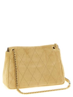 Borsa a tracolla Tory Burch in pelle di vitello con trapuntatura a rombi — Beige