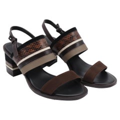 Tory Burch Edina 100 Sandals in Brown Leather