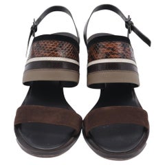 Tory Burch Edina 100 Sandals in Brown Leather