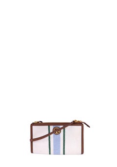 Tory Burch Ella Striped Canvas Crossbody Bag