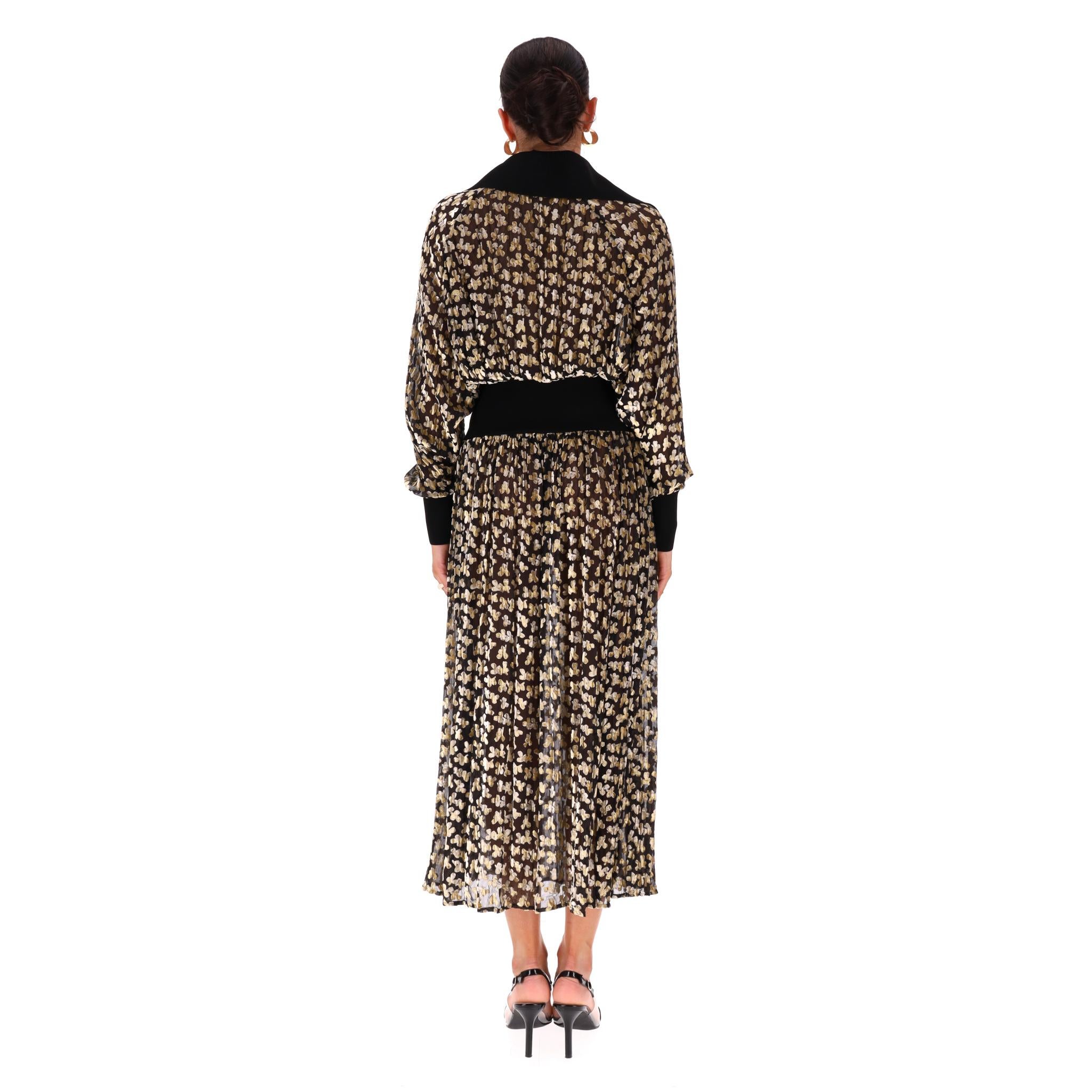 Tory Burch - Robe en soie mélangée imprimée en tulle floqué Excellent état - En vente à London, GB