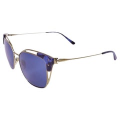 Tory Burch Gold Frame with Blue Lenses Sunglasses