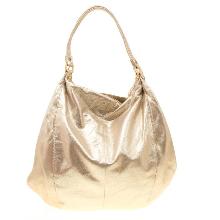 Tory Burch Gold Leather Oversized Dean Hobo For Sale at 1stDibs | gold ...