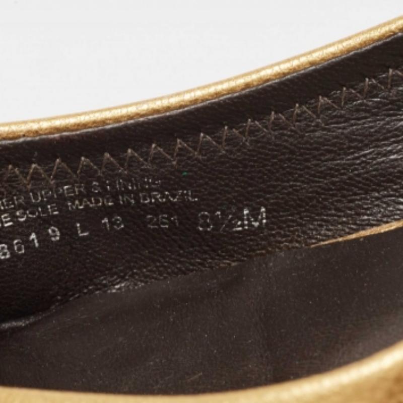 Tory Burch Bailarinas Reva Scrunch Piel Dorada Talla 38.5 en venta 3