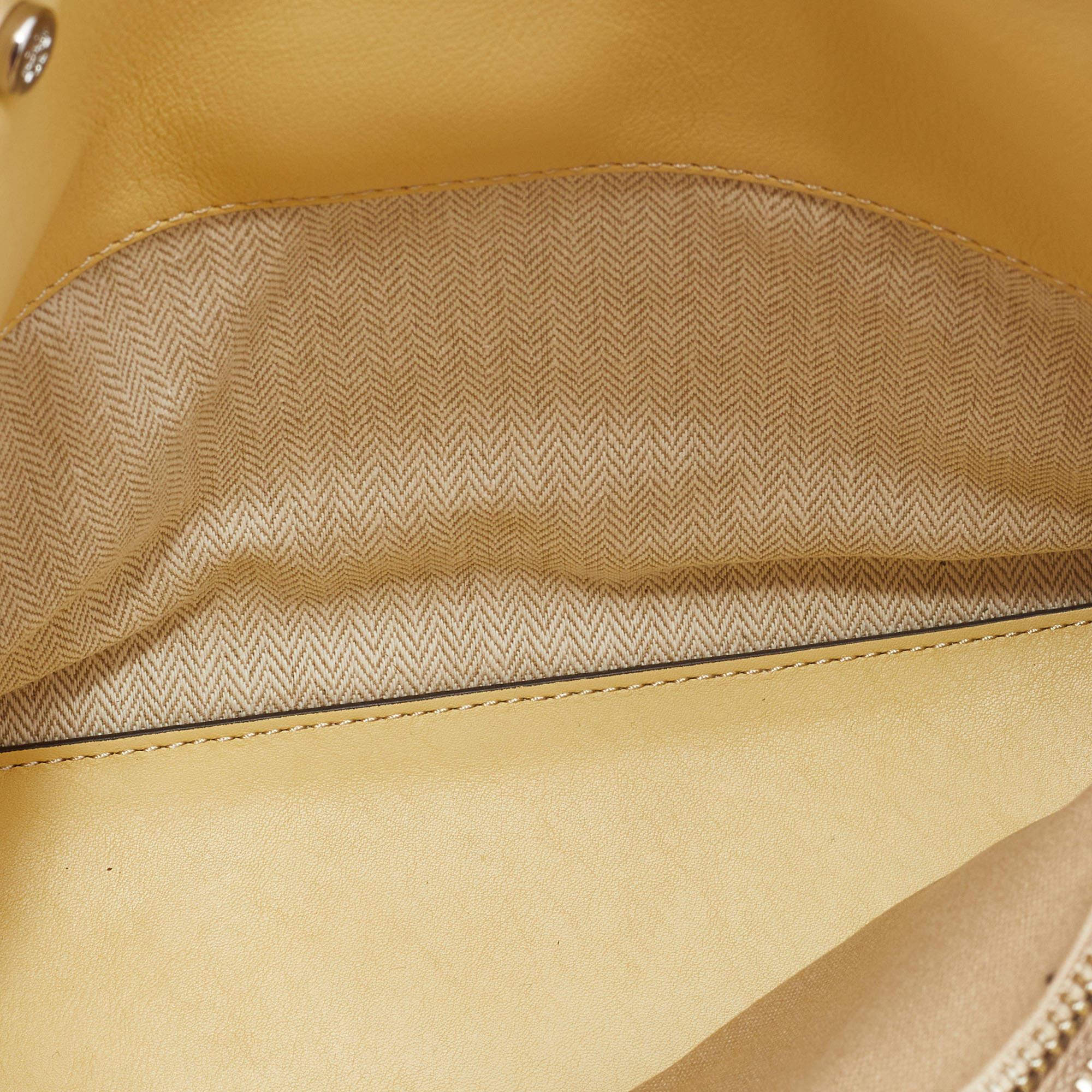 Tory Burch Grün/Braun Leder und Wildleder Kleine Lee Radziwill Doppeltasche 4