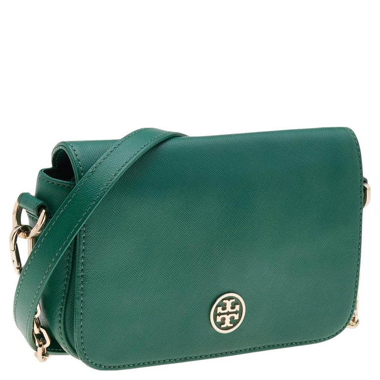 Tory Burch Green Leather Robinson Shoulder Bag For Sale at 1stDibs