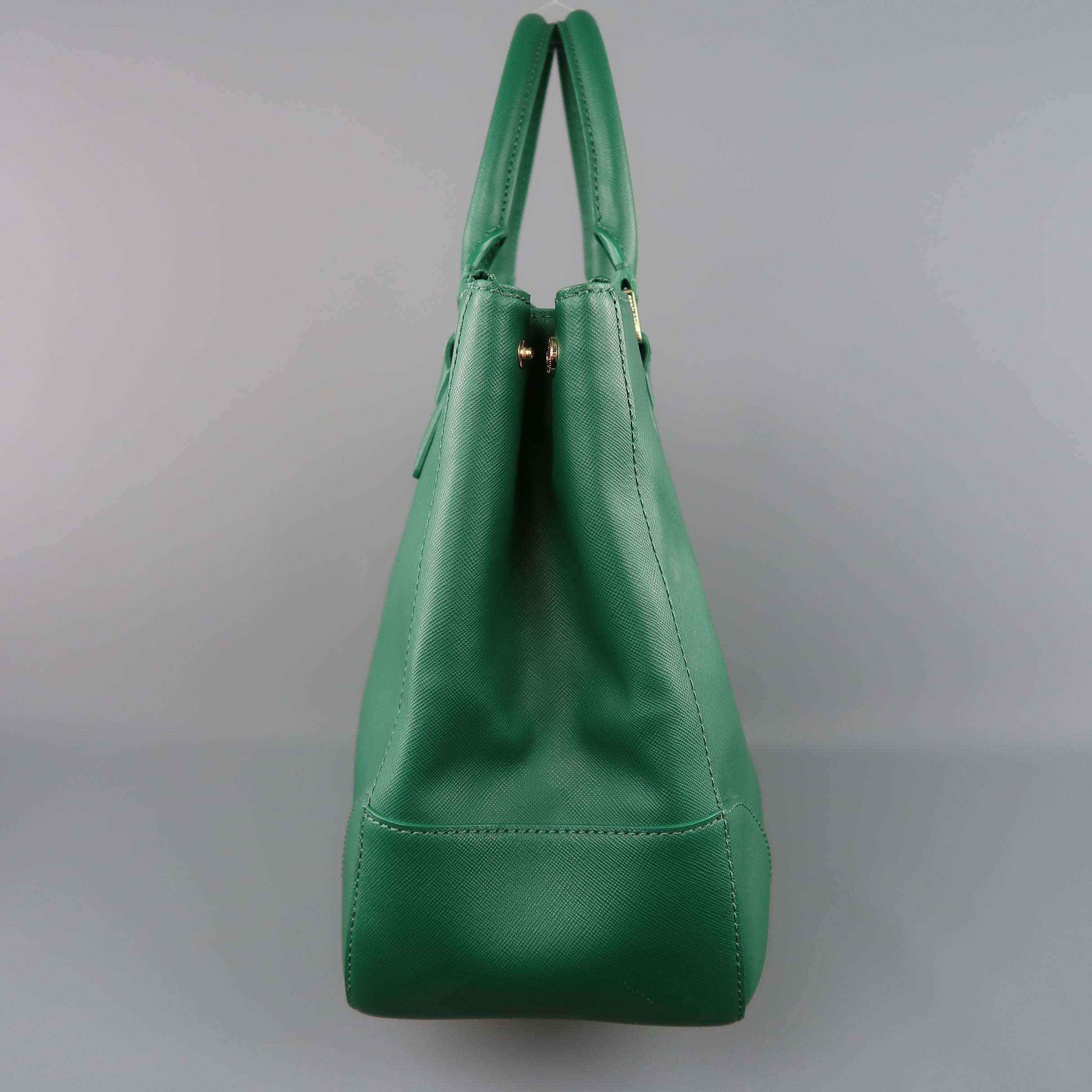 Women's TORY BURCH Green Leather ROBINSON Tote Handbag