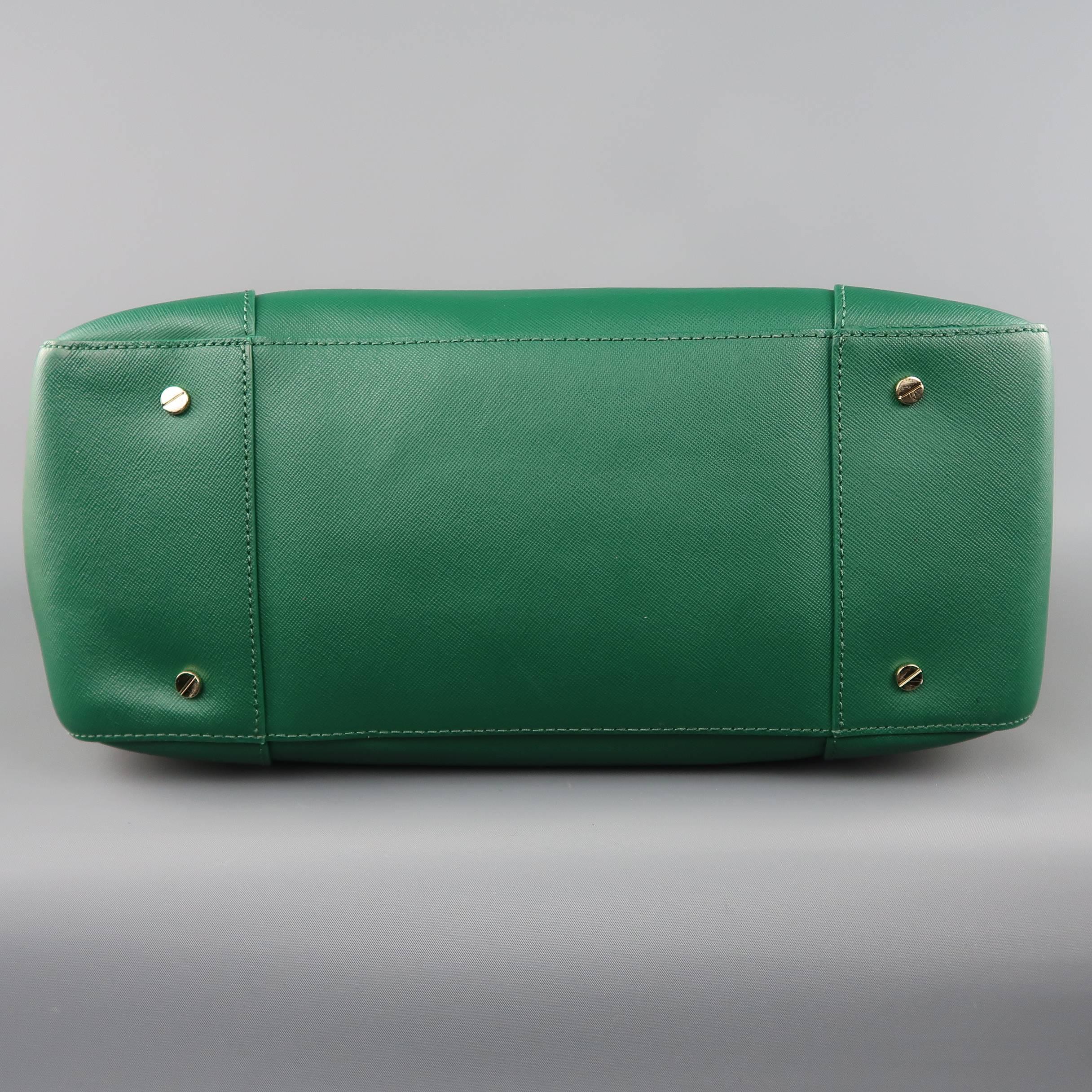 TORY BURCH Green Leather ROBINSON Tote Handbag 1