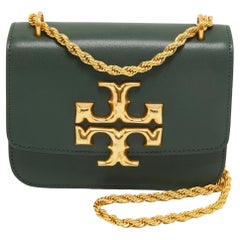 Tory Burch Green Leather Small Convertible Eleanor Shoulder Bag