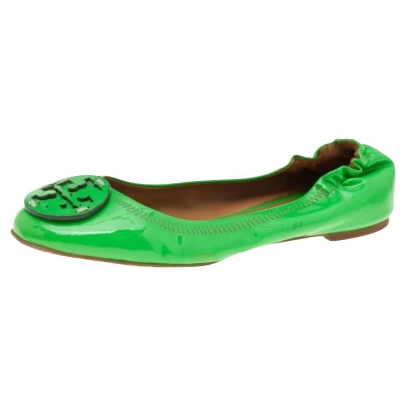 Tory Burch Green Patent Leather Ballet Flats Size 37