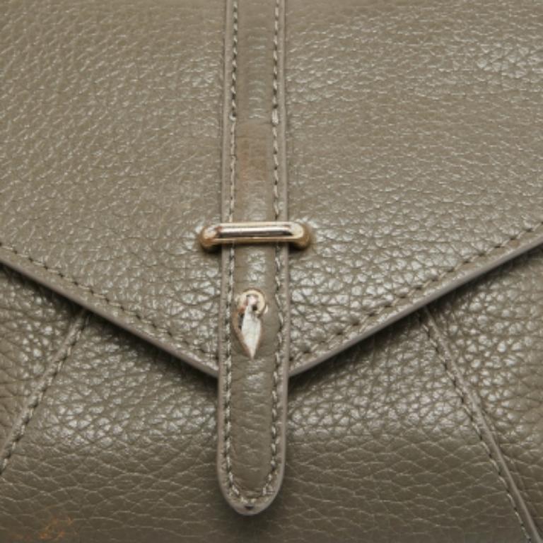 Tory Burch Graue Ledertasche 797 mit Henkel oben im Angebot 1