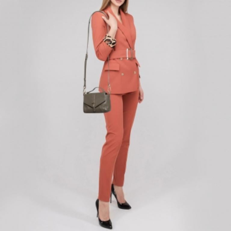 Tory Burch Graue Ledertasche 797 mit Henkel oben im Angebot 5