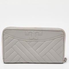 Tory Burch Grey Leather Alexa Continental Wallet