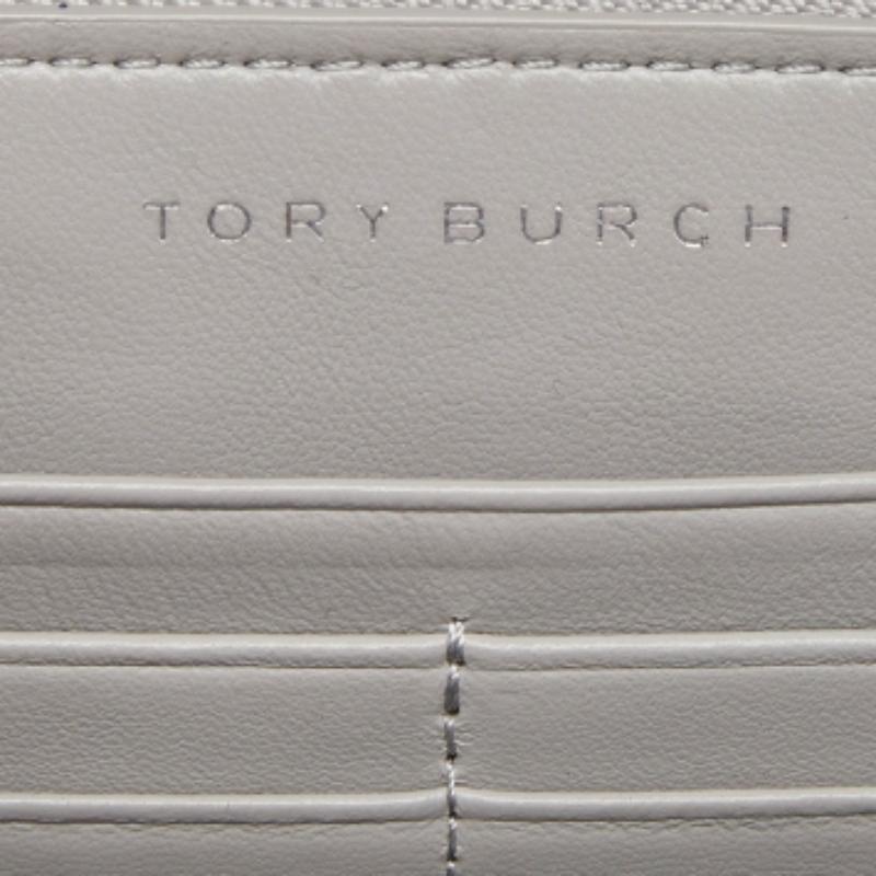 Tory Burch Graues Alexa Continental Brieftasche aus Leder Damen im Angebot