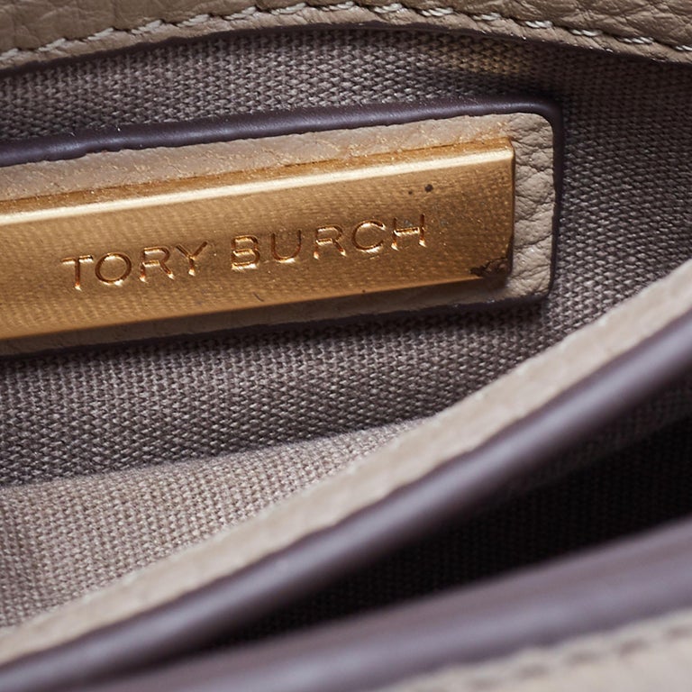 Tory Burch Grey Leather Chelsea Shoulder Bag at 1stDibs