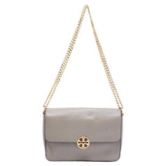 Tory Burch Grey Leather Chelsea Shoulder Bag