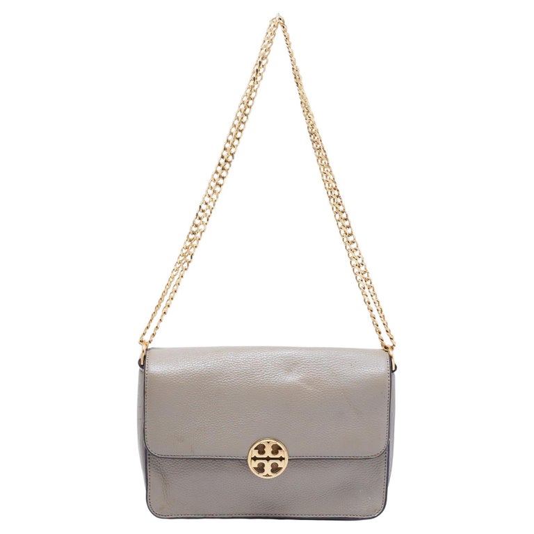 Tory Burch Grey Leather Chelsea Shoulder Bag at 1stDibs